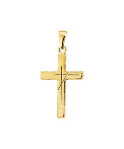 Its-Beautiful | Trendjuwelier huiscollectie 4010467 Gouden bedel kruis | Nu te koop bij 14Karaats.nl | 10001091-Pendants