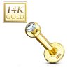 LMPiercings NL | 14K Goud Labret-8 mm wit steentje - LMPiercings | Nu te koop bij 14Karaats.nl | 10001087-Earrings/Body-piercing Jewellery