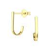 JYC | Joy|S - Zilveren oorbellen - haakvormig - rectangulair - gold plated | Nu te koop bij 14Karaats.nl | 10001087-Earrings/Body-piercing Jewellery