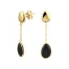 Its-Beautiful | Gouden Oorhangers met Zwarte Onyx Steen | Nu te koop bij 14Karaats.nl | 10001091-Pendants