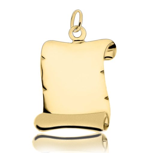 Zwartevalk | Juwelier Zwartevalk 14 karaat gouden perkamentrol hanger - 14.801.007/MAT | Nu te koop bij 14Karaats.nl | 10001091-Pendants