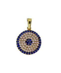 Star juwelier | Gouden Boze Oog Hanger | Zirkonia | 14 karaats | Nu te koop bij 14Karaats.nl | 10001091-Pendants