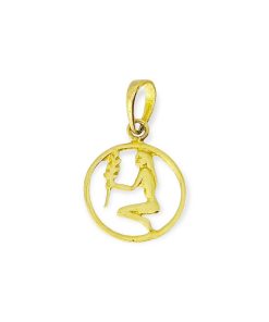 Star juwelier | Gouden Sterrenbeeld Hanger Maagd 13.5 mm 14 karaats | Nu te koop bij 14Karaats.nl | 10001091-Pendants