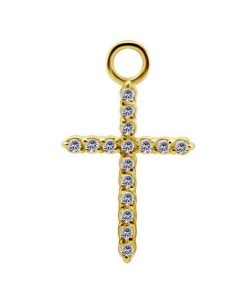 Piercings works | 18 Karaat Goud Hanger voor Oorbel - Kruis | Nu te koop bij 14Karaats.nl | 10001091-Pendants