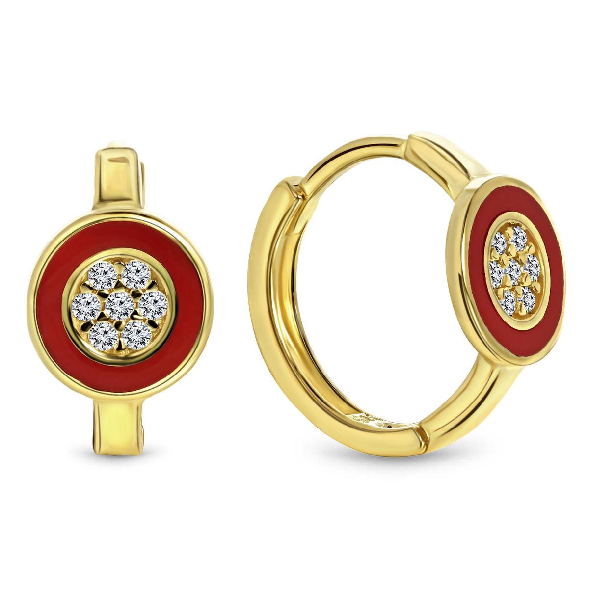 Juwelier Emo | Juwelier Emo - Rode Ronde Fantasie Oorbellen Goud 14 Karaat – Diameter 12mm | Koop bij 14Karaats.nl Juwelier Emo | Juwelier Emo - Rode Ronde Fantasie Oorbellen Goud 14 Karaat – Diameter 12mm | Nu te koop bij 14Karaats.nl | 10001087-Earrings/Body-piercing Jewellery