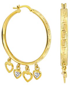 Zwartevalk | Juwelier Zwartevalk - 14 karaat gouden bedel oorbellen met zirkonia 12.055/39mm-- | Nu te koop bij 14Karaats.nl | 10001087-Earrings/Body-piercing Jewellery