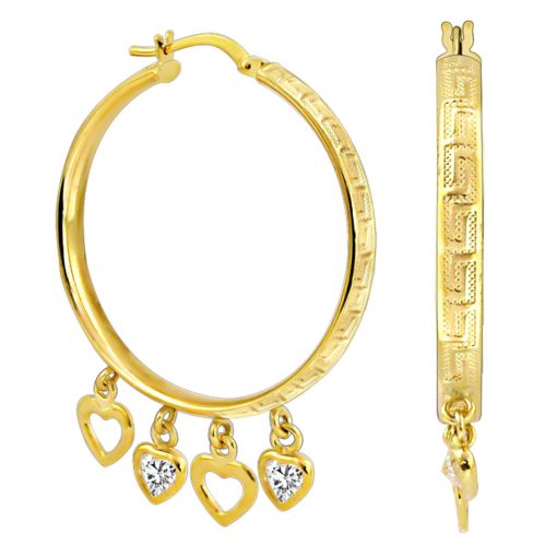 Zwartevalk | Juwelier Zwartevalk - 14 karaat gouden bedel oorbellen met zirkonia 12.055/39mm-- | Nu te koop bij 14Karaats.nl | 10001087-Earrings/Body-piercing Jewellery
