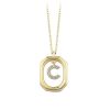 Star juwelier | Goud Hanger Letter C met Ketting Zirkonia 14 karaats | Nu te koop bij 14Karaats.nl | 10001091-Pendants