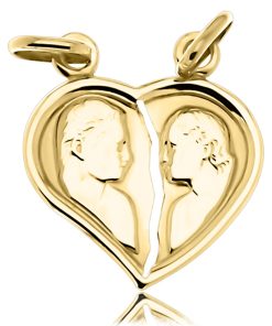 Zwartevalk | Juwelier Zwartevalk 14 karaat gouden breek hart hanger - 14.101.043 | Nu te koop bij 14Karaats.nl | 10001091-Pendants