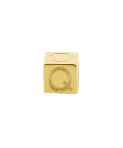 New Bling | New Bling 9NBG-912Q Gouden Kubus met Letter Q - 3
