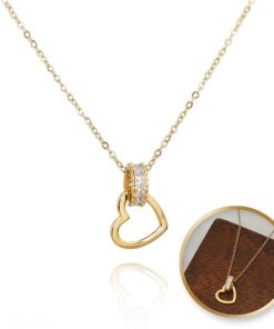 eCarla | Ketting met hartje zirkonia roestvrij staal verguld met 14 karaat goud / geweldige VERJAARDAG CADEAU / voor kinderen vrouwen sieraad dames meisjes / ketting met luxe doos / sieraden / halsketting / collier / elegante ketting met 14 k goudverguld / | Nu te koop bij 14Karaats.nl | 10001083-Anklets