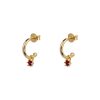 Petit Comité | Oorbellen - Zilvergehalte 925 - Geboortesteen Januari - Granaat - Verguld 18K | Nu te koop bij 14Karaats.nl | 10001087-Earrings/Body-piercing Jewellery