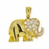 Star juwelier | Gouden Hanger Olifant Zirkonia Bicolor 14 karaats | Nu te koop bij 14Karaats.nl | 10001091-Pendants