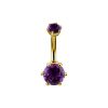 Piercings works | 18 Karaat Gouden Navelpiercing met Betoverende Amethist | Nu te koop bij 14Karaats.nl | 10001087-Earrings/Body-piercing Jewellery