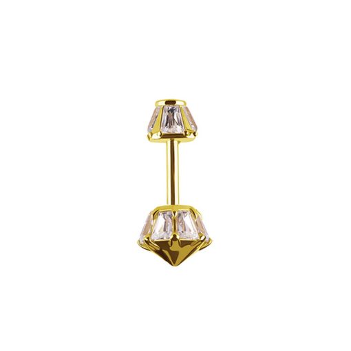 Piercings works | Stralende Elegantie: 18-karaats Gouden Piercing Barbell voor Verticale Helix | Nu te koop bij 14Karaats.nl | 10001087-Earrings/Body-piercing Jewellery