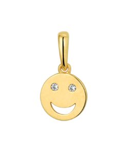 Its-Beautiful | hanger smiley zirkonia | Nu te koop bij 14Karaats.nl | 10001091-Pendants