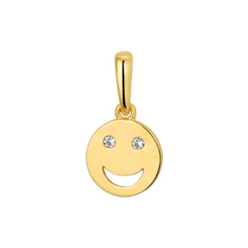 Its-Beautiful | hanger smiley zirkonia | Nu te koop bij 14Karaats.nl | 10001091-Pendants