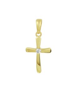 Its-Beautiful | Kruis Hanger van Geelgoud met Zirkonia | Nu te koop bij 14Karaats.nl | 10001091-Pendants
