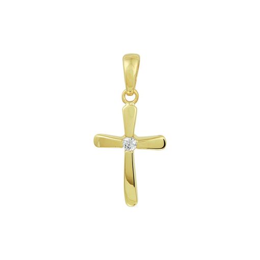 Its-Beautiful | Kruis Hanger van Geelgoud met Zirkonia | Nu te koop bij 14Karaats.nl | 10001091-Pendants
