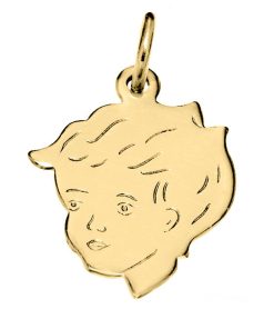 Zwartevalk | Juwelier Zwartevalk 14 karaat gouden jongen kinderkopje hanger - 14.101.166/14K | Nu te koop bij 14Karaats.nl | 10001091-Pendants