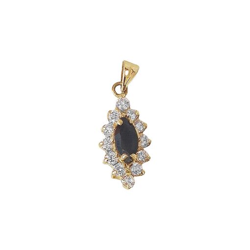 Star juwelier | Gouden Hanger Fantasie Zirkonia 24 mm 10 mm 14 karaats | Nu te koop bij 14Karaats.nl | 10001091-Pendants