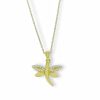 Star juwelier | Gouden Ketting Libelle Hanger Zirkonia 14 karaats | Nu te koop bij 14Karaats.nl | 10001091-Pendants