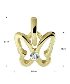 Sense Jewelry | Hanger Vlinder Zirkonia | Nu te koop bij 14Karaats.nl | 10001091-Pendants
