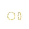 JYC | Joy|S - Zilveren oorringen 11 mm - twisted - gold plated - t85 | Nu te koop bij 14Karaats.nl | 10001087-Earrings/Body-piercing Jewellery