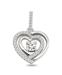 Zwartevalk | Juwelier Zwartevalk zilveren (gerhodineerd) hartje hanger met zirkonia - 24.291 | Nu te koop bij 14Karaats.nl | 10001091-Pendants