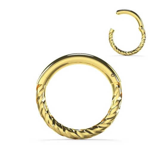 Piercings W | 14 Karaat Massief Gouden Neus Ring - Twisted Touw | Nu te koop bij 14Karaats.nl | 10001387-Jewellery Other
