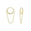 JYC | Joy|S - Zilveren oorringen met kettinkje - gold plated | Nu te koop bij 14Karaats.nl | 10001087-Earrings/Body-piercing Jewellery