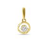 Silventi | Silventi 9NBSAM-G230309 Gouden Hangertje met Zirkonia - 6mm Doorsnee - 3mm Zirkonia - 14 Karaat - Goud | Nu te koop bij 14Karaats.nl | 10001091-Pendants