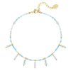 Yehwang | Enkelbandje sunny - kralen blauw - waterproof - stainless steel | Nu te koop bij 14Karaats.nl | 10001083-Anklets