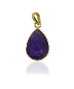 SilverGems | Silvergems Geel goud vergulde zilveren hanger met Amethist edelsteen | Nu te koop bij 14Karaats.nl | 10001091-Pendants