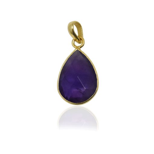 SilverGems | Silvergems Geel goud vergulde zilveren hanger met Amethist edelsteen | Nu te koop bij 14Karaats.nl | 10001091-Pendants