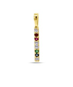 Silventi | Silventi 9NBSAM-G230297 Gouden hangertje met Zirkonia - 12x1