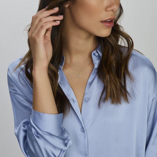The Jewelry Collection | The Jewelry Collection Hanger Hart Zirkonia - Goud | Nu te koop bij 14Karaats.nl | 10001091-Pendants