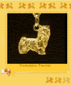 Hetty'S | Hetty'S - Goldplated zilveren - Yorkshire terriër hanger met collier (45-50 cm) – Maat 16-18 mm | Nu te koop bij 14Karaats.nl | 10001091-Pendants