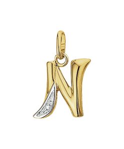 Its-Beautiful | Hanger Letter Diamant 0.005Ct H Si 14K Geelgoud | Nu te koop bij 14Karaats.nl | 10001091-Pendants