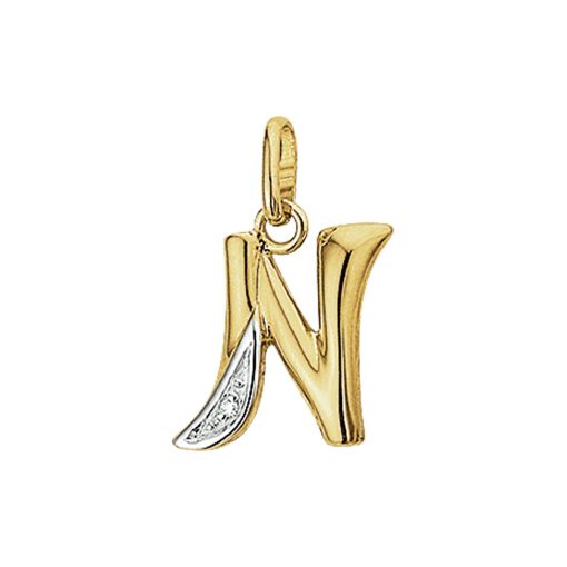 Its-Beautiful | Hanger Letter Diamant 0.005Ct H Si 14K Geelgoud | Nu te koop bij 14Karaats.nl | 10001091-Pendants