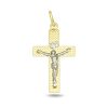 Zwartevalk | Juwelier Zwartevalk 14 karaat gouden bicolor kruis hanger - 14.285 | Nu te koop bij 14Karaats.nl | 10001091-Pendants