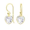 JYC | Joy|S - Zilveren hart oorbellen - zirkonia 8 mm - gold plated | Nu te koop bij 14Karaats.nl | 10001087-Earrings/Body-piercing Jewellery