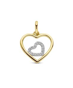 Its-Beautiful | hanger hartjes zirkonia | Nu te koop bij 14Karaats.nl | 10001091-Pendants
