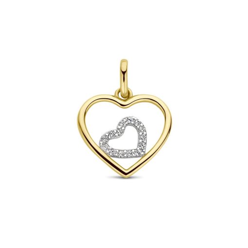 Its-Beautiful | hanger hartjes zirkonia | Nu te koop bij 14Karaats.nl | 10001091-Pendants