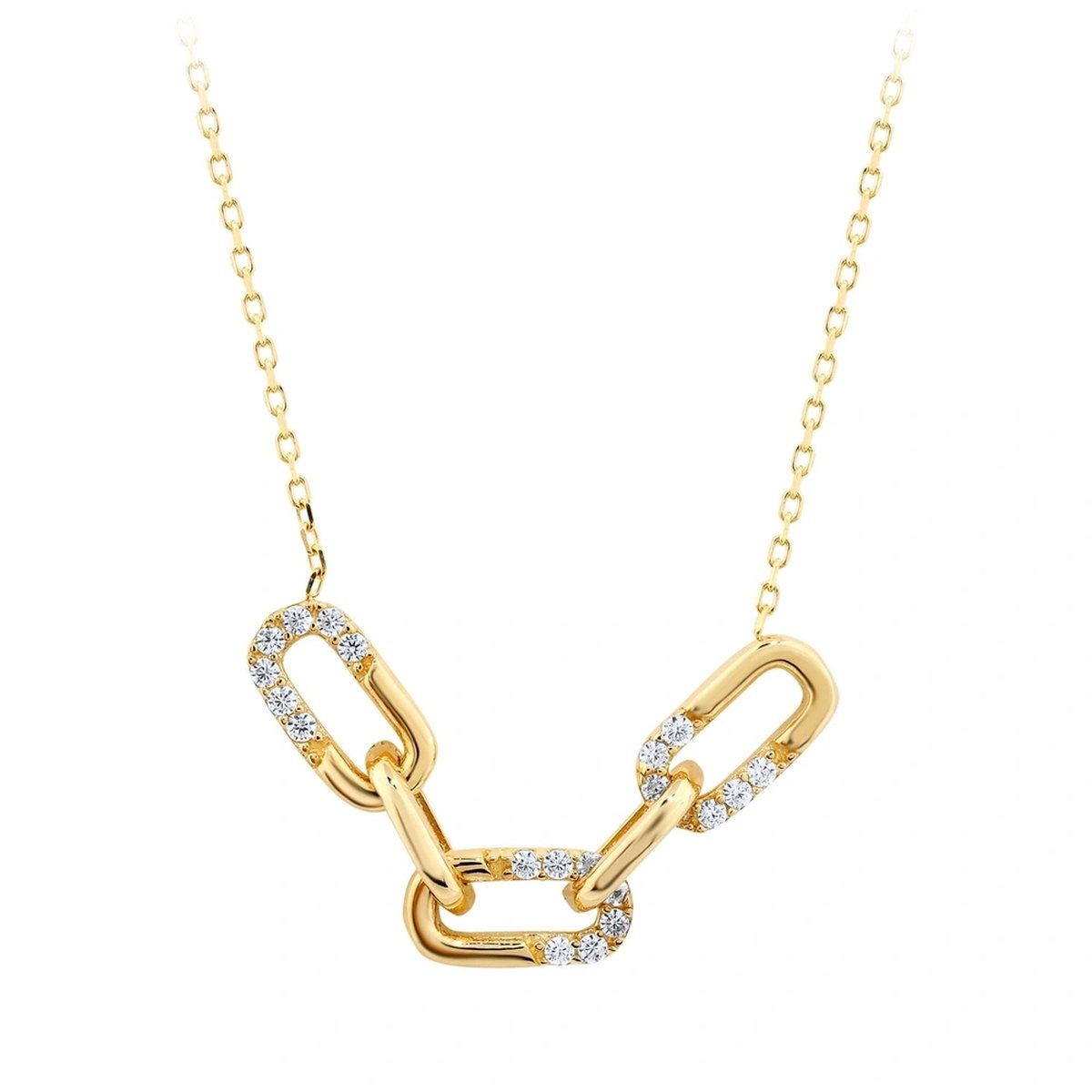 Star juwelier | Gouden Ketting Schakel Hanger Zirkonia 14 karaats | Koop bij 14Karaats.nl Star juwelier | Gouden Ketting Schakel Hanger Zirkonia 14 karaats | Nu te koop bij 14Karaats.nl | 10001091-Pendants