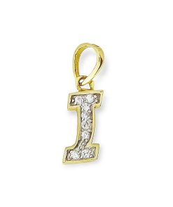 Star juwelier | Goud Hanger Letter I 14 karaats Zirkonia | Nu te koop bij 14Karaats.nl | 10001091-Pendants
