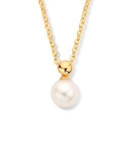 Its-Beautiful | Geelgouden Anker Collier met Zoetwaterparel Hanger | Nu te koop bij 14Karaats.nl | 10001091-Pendants