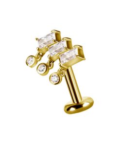 Piercings works | 18 Karaat Goud Oor Piercing - Premium Zirkonia | Nu te koop bij 14Karaats.nl | 10001087-Earrings/Body-piercing Jewellery