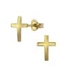 JYC | Joy|S - Zilveren kruis oorbellen - 7 x 11 mm - gold plated | Nu te koop bij 14Karaats.nl | 10001087-Earrings/Body-piercing Jewellery