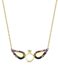 QoF | 18K Goud Ring Multi Kleuren Swarovski® Kristal Ketting - 40cm +5cm | Nu te koop bij 14Karaats.nl | 10001091-Pendants